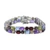 Multi Gremstone Bracelet In Platinum Over Sterling Silver (6.50 In) 29.40 Ctw