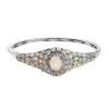 TLV Premium Ethiopian Welo Opal, Tanzanite Bangle Bracelet In Platinum Over Sterling Silver (7.25 In) 9.00 Ctw -Jewelry store 7643304
