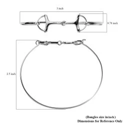 Platinum Over Sterling Silver Bangle Bracelet (7.50 In) (7 G) -Jewelry store 7643545 5