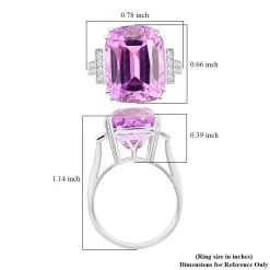Certified And Appraised Rhapsody 950 Platinum AAAA Patroke Kunzite, Diamond (E-F, VS) (0.30 Cts) Ring (7.35 G) 14.15 Ctw -Jewelry store 7643668 5