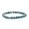 Milky Aquamarine Beaded Stretch Bracelet (7.25 In) 100.00 Ctw -Jewelry store 7644060