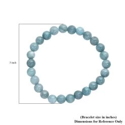 Milky Aquamarine Beaded Stretch Bracelet (7.25 In) 100.00 Ctw -Jewelry store 7644060 4
