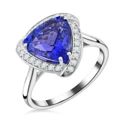 Certified & Appraised Rhapsody 950 Platinum AAAA Tanzanite And E-F VS Diamond Ring 7.40 Grams 3.65 Ctw