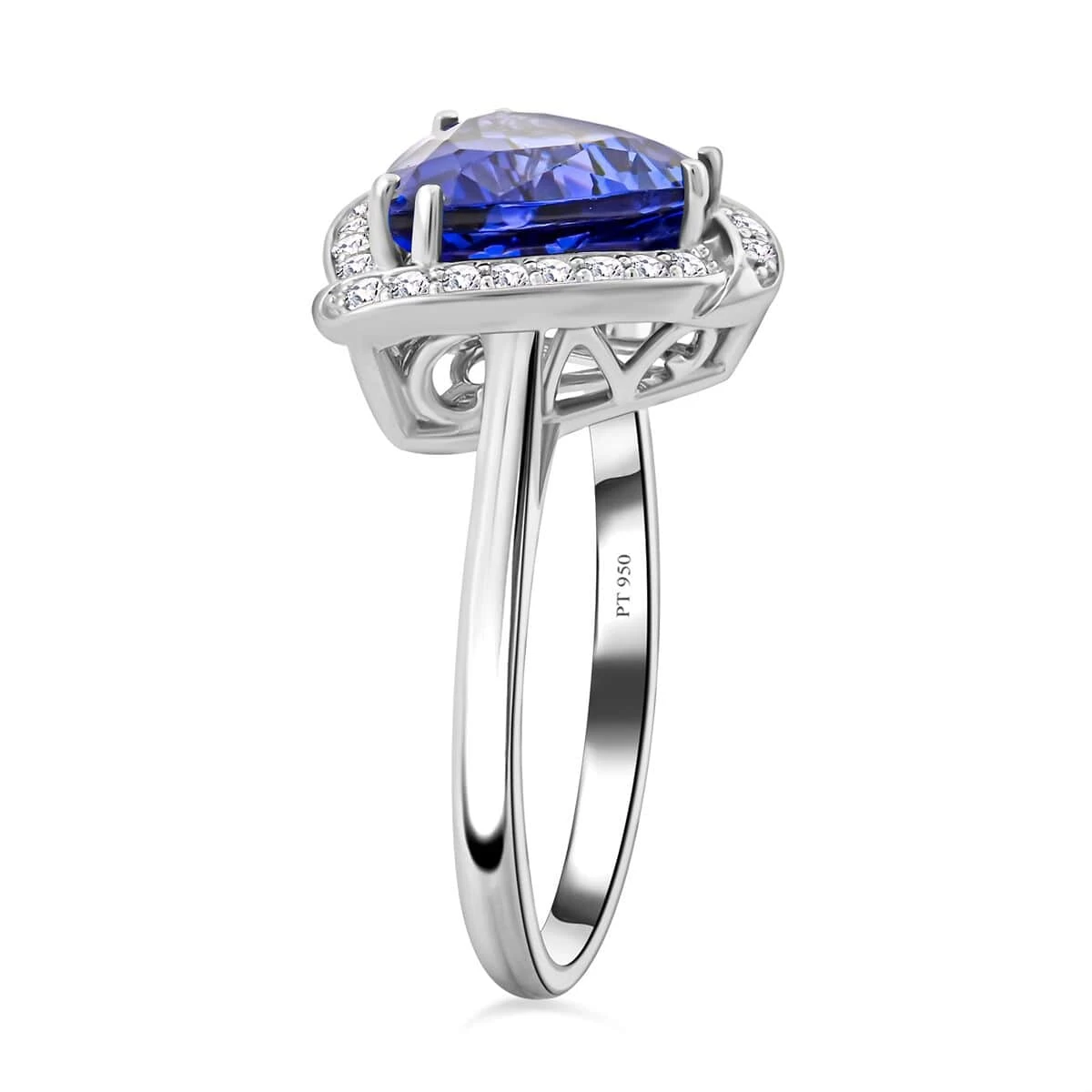 Certified & Appraised Rhapsody 950 Platinum AAAA Tanzanite And E-F VS Diamond Ring 7.40 Grams 3.65 Ctw 6 Certified & Appraised Rhapsody 950 Platinum AAAA Tanzanite And E-F VS Diamond Ring 7.40 Grams 3.65 Ctw - Image 4
