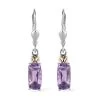 Rose De France Amethyst Lever Back Earrings In Vermeil YG And Platinum Over Sterling Silver 2.75 Ctw -Jewelry store 7645836