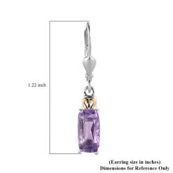Rose De France Amethyst Lever Back Earrings In Vermeil YG And Platinum Over Sterling Silver 2.75 Ctw -Jewelry store 7645836 4