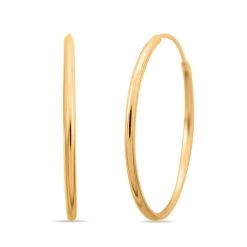 14K Yellow Gold Endless Hoop Earrings