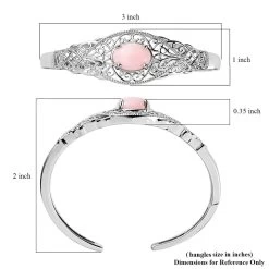 Karis Peruvian Pink Opal Cuff Bracelet In Platinum Bond (6.50 In) 4.75 Ctw (Del. In 3-5 Days) -Jewelry store 7647407 5