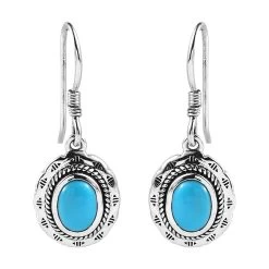 Artisan Crafted Sleeping Beauty Turquoise Dangle Earrings In Sterling Silver 2.35 Ctw