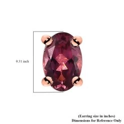 Premium Natural Calabar Pink Tourmaline Solitaire Stud Earrings In Vermeil Rose Gold Over Sterling Silver 0.90 Ctw -Jewelry store 7647915 4