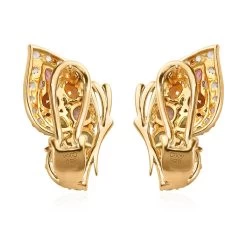 Multi-Tourmaline And White Zircon Butterfly Earrings In Vermeil Yellow Gold Over Sterling Silver 4.10 Ctw -Jewelry store 7648600 4