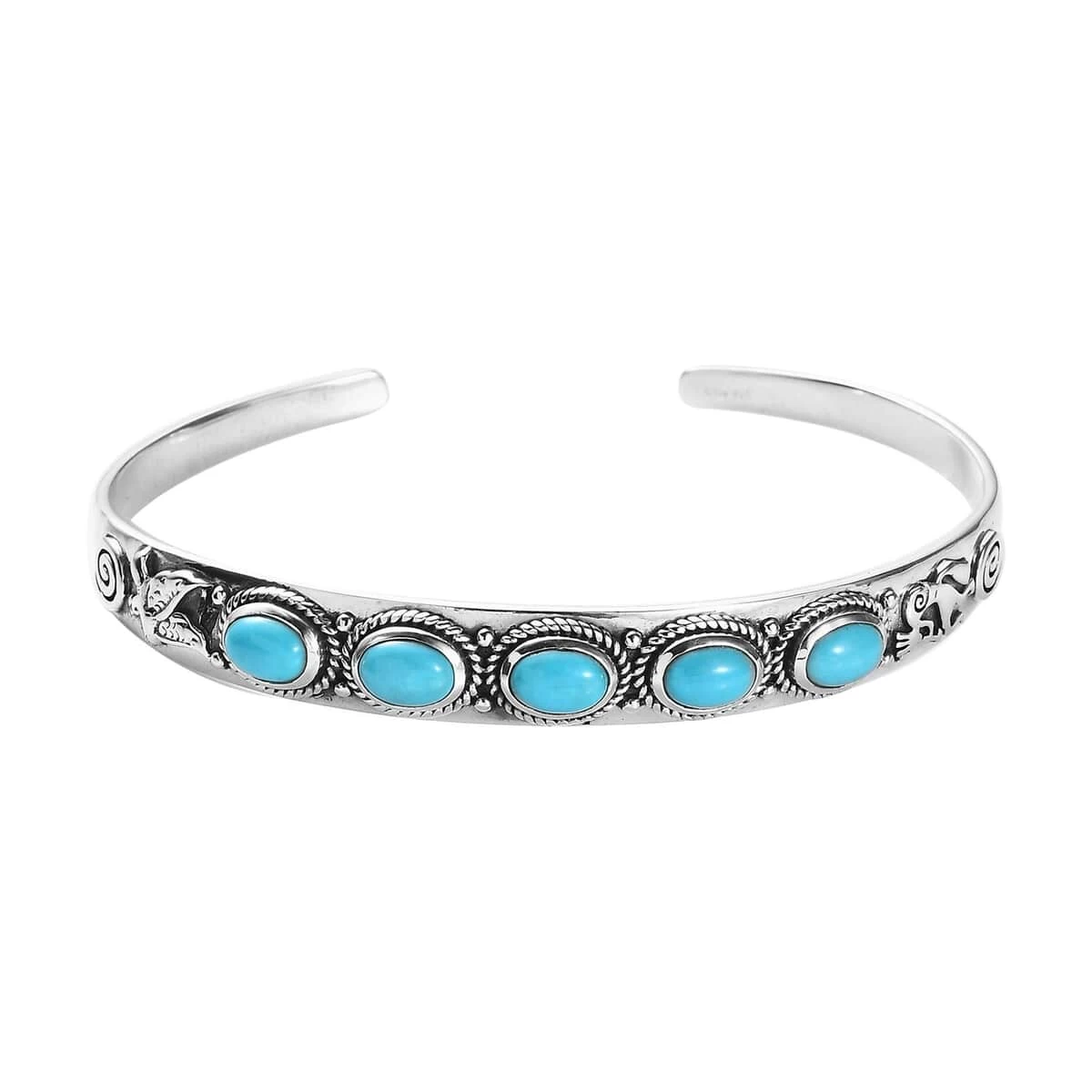 Artisan Crafted Sleeping Beauty Turquoise Cuff Bracelet In Sterling Silver (7.25 In) 3.50 Ctw 3 Artisan Crafted Sleeping Beauty Turquoise Cuff Bracelet In Sterling Silver (7.25 In) 3.50 Ctw