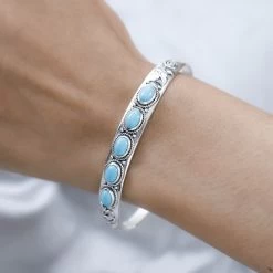 Artisan Crafted Sleeping Beauty Turquoise Cuff Bracelet In Sterling Silver (7.25 In) 3.50 Ctw 10 Artisan Crafted Sleeping Beauty Turquoise Cuff Bracelet In Sterling Silver (7.25 In) 3.50 Ctw -Jewelry store 7649547 2