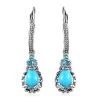 Sleeping Beauty Turquoise And Malgache Neon Apatite Dangling Earrings In Platinum Over Sterling Silver 1.40 Ctw 2 Sleeping Beauty Turquoise And Malgache Neon Apatite Dangling Earrings In Platinum Over Sterling Silver 1.40 Ctw -Jewelry store 7649956