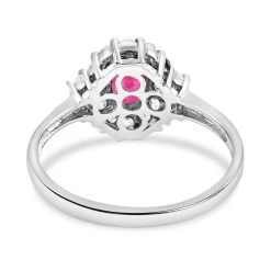 Premium Montepuez Ruby, White Zircon Halo Ring In Platinum Over Sterling Silver 1.20 Ctw -Jewelry store 7650560 4