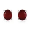 Mexican Cherry Fire Opal Solitaire Stud Earrings In Platinum Over Sterling Silver 0.90 Ctw -Jewelry store 7650678
