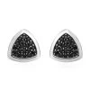 Doorbuster Thai Black Spinel Stud Earrings In Platinum Over Sterling Silver 0.75 Ctw -Jewelry store 7652980