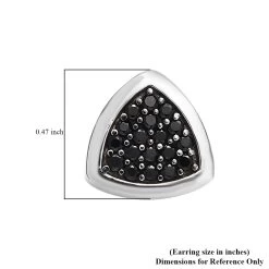 Doorbuster Thai Black Spinel Stud Earrings In Platinum Over Sterling Silver 0.75 Ctw -Jewelry store 7652980 4