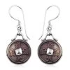Sajen Silver Mother Of Pearl Coin Earrings In Sterling Silver