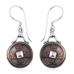 Sajen Silver Mother Of Pearl Coin Earrings In Sterling Silver