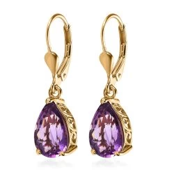 Premium Mashamba Amethyst Lever Back Earrings In Vermeil Yellow Gold Over Sterling Silver 5.35 Ctw 11 Premium Mashamba Amethyst Lever Back Earrings In Vermeil Yellow Gold Over Sterling Silver 5.35 Ctw -Jewelry store 7657271 3