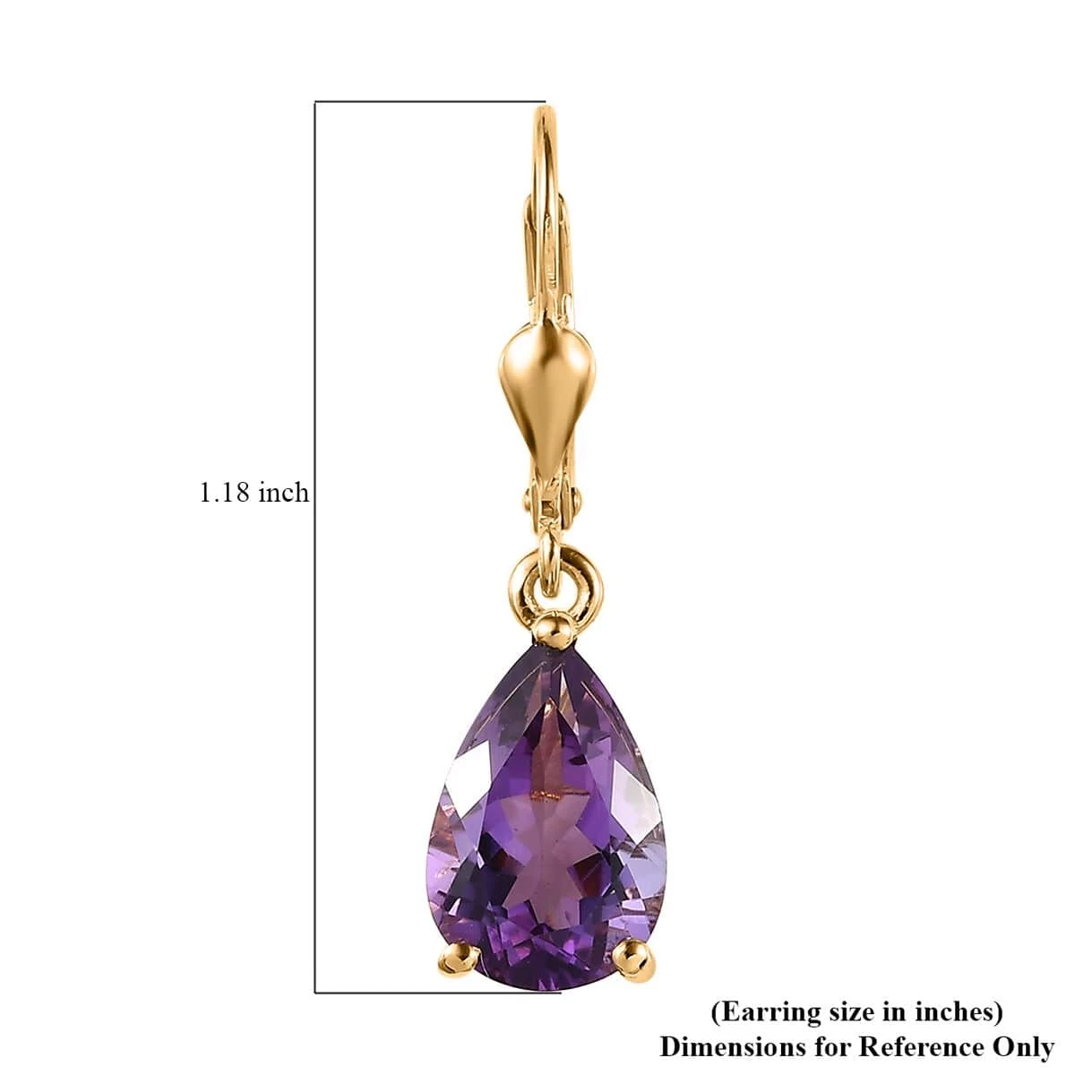 Premium Mashamba Amethyst Lever Back Earrings In Vermeil Yellow Gold Over Sterling Silver 5.35 Ctw 8 Premium Mashamba Amethyst Lever Back Earrings In Vermeil Yellow Gold Over Sterling Silver 5.35 Ctw - Image 6