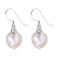 Sajen Silver Mother Of Pearl Carved Flower And Mozambique Garnet Earrings In Sterling Silver 0.50 Ctw -Jewelry store 7657376 3