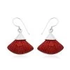 Sajen Silver Simulated Cinnabar Carved Dangle Earrings In Sterling Silver 21.20 Ctw -Jewelry store 7657403