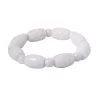White Jade Carved Beaded Stretch Bracelet 326.00 Ctw -Jewelry store 7657583