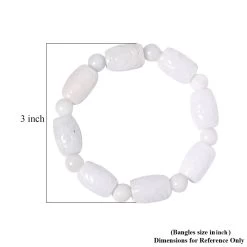 White Jade Carved Beaded Stretch Bracelet 326.00 Ctw -Jewelry store 7657583 2