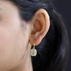 Premium Brazilian Heliodor And Multi Gemstone Lever Back Earrings In Vermeil Yellow Gold Over Sterling Silver 2.00 Ctw -Jewelry store 7659938 2