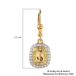 Premium Brazilian Heliodor And Multi Gemstone Lever Back Earrings In Vermeil Yellow Gold Over Sterling Silver 2.00 Ctw -Jewelry store 7659938 5