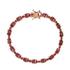 Premium Blush Apatite And Jalisco Fire Opal Bracelet In Vermeil Rose Gold Over Sterling Silver (7.25 In) 15.15 Ctw
