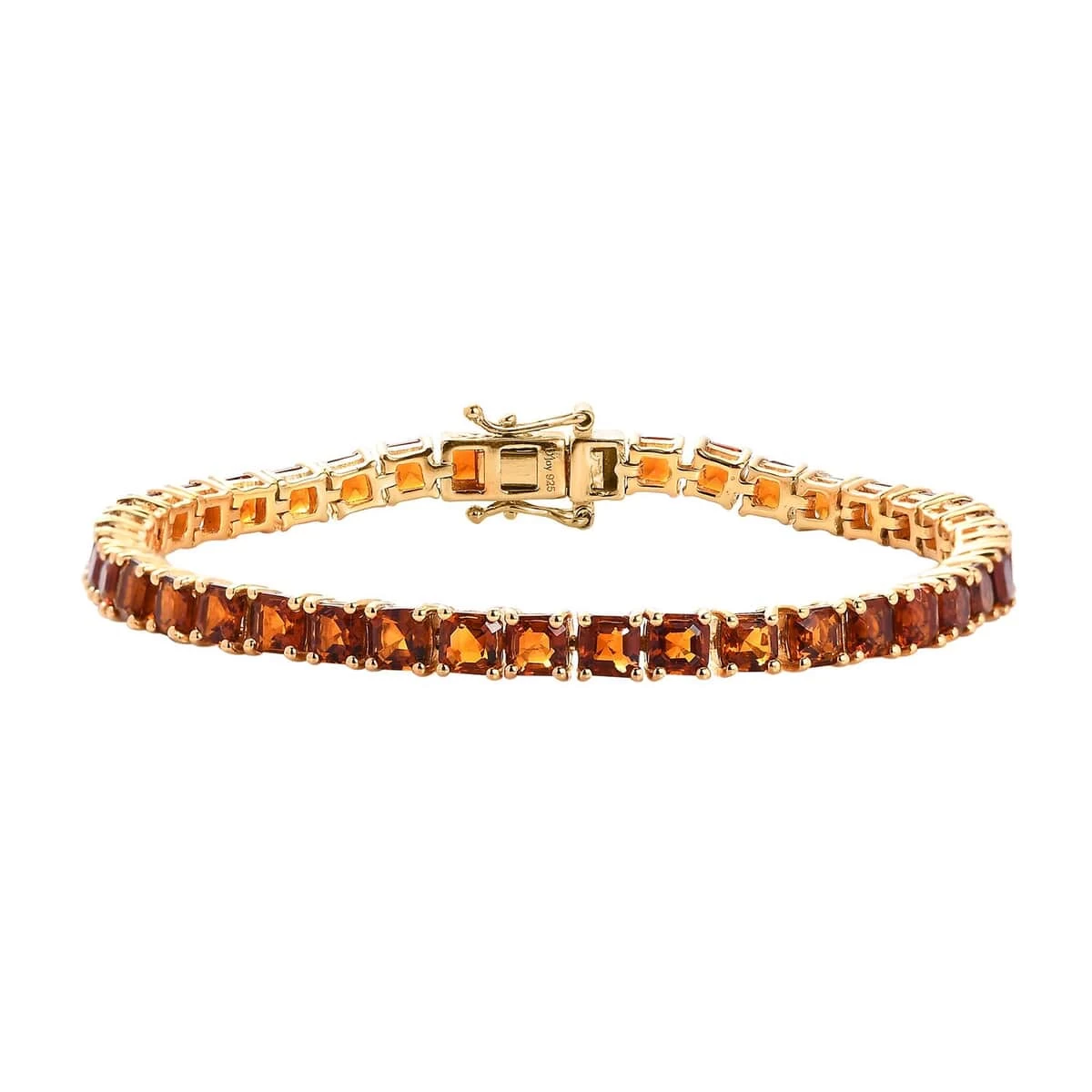 Premium Santa Ana Madeira Citrine Tennis Bracelet In Vermeil Yellow Gold Over Sterling Silver (7.25 In) 12.30 Ctw 3 Premium Santa Ana Madeira Citrine Tennis Bracelet In Vermeil Yellow Gold Over Sterling Silver (7.25 In) 12.30 Ctw
