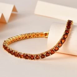Premium Santa Ana Madeira Citrine Tennis Bracelet In Vermeil Yellow Gold Over Sterling Silver (7.25 In) 12.30 Ctw 8 Premium Santa Ana Madeira Citrine Tennis Bracelet In Vermeil Yellow Gold Over Sterling Silver (7.25 In) 12.30 Ctw -Jewelry store 7664700 1