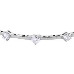 Modani 18K White Gold E-F VS Diamond Bangle Bracelet (7.00 In) Total Metal Weight (8.20 G) Including Titanium Spring Weight 0.60 G (Del. In 10-12 Days) 1.00 Ctw -Jewelry store 7671751 3