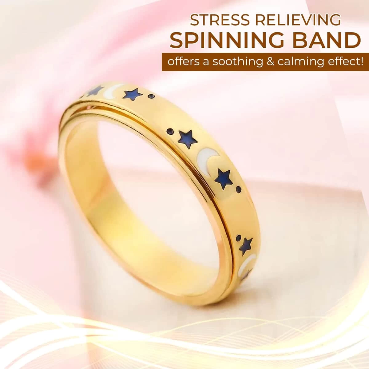 925 Sterling Silver Fidget Ring Spinner Ring Moon Star Anxiety Ring For Women Men Vermeil Yellow Gold Jewelry Birthday Gifts 4 925 Sterling Silver Fidget Ring Spinner Ring Moon Star Anxiety Ring For Women Men Vermeil Yellow Gold Jewelry Birthday Gifts - Image 2