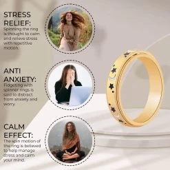 925 Sterling Silver Fidget Ring Spinner Ring Moon Star Anxiety Ring For Women Men Vermeil Yellow Gold Jewelry Birthday Gifts 12 925 Sterling Silver Fidget Ring Spinner Ring Moon Star Anxiety Ring For Women Men Vermeil Yellow Gold Jewelry Birthday Gifts -Jewelry store 7704891 3