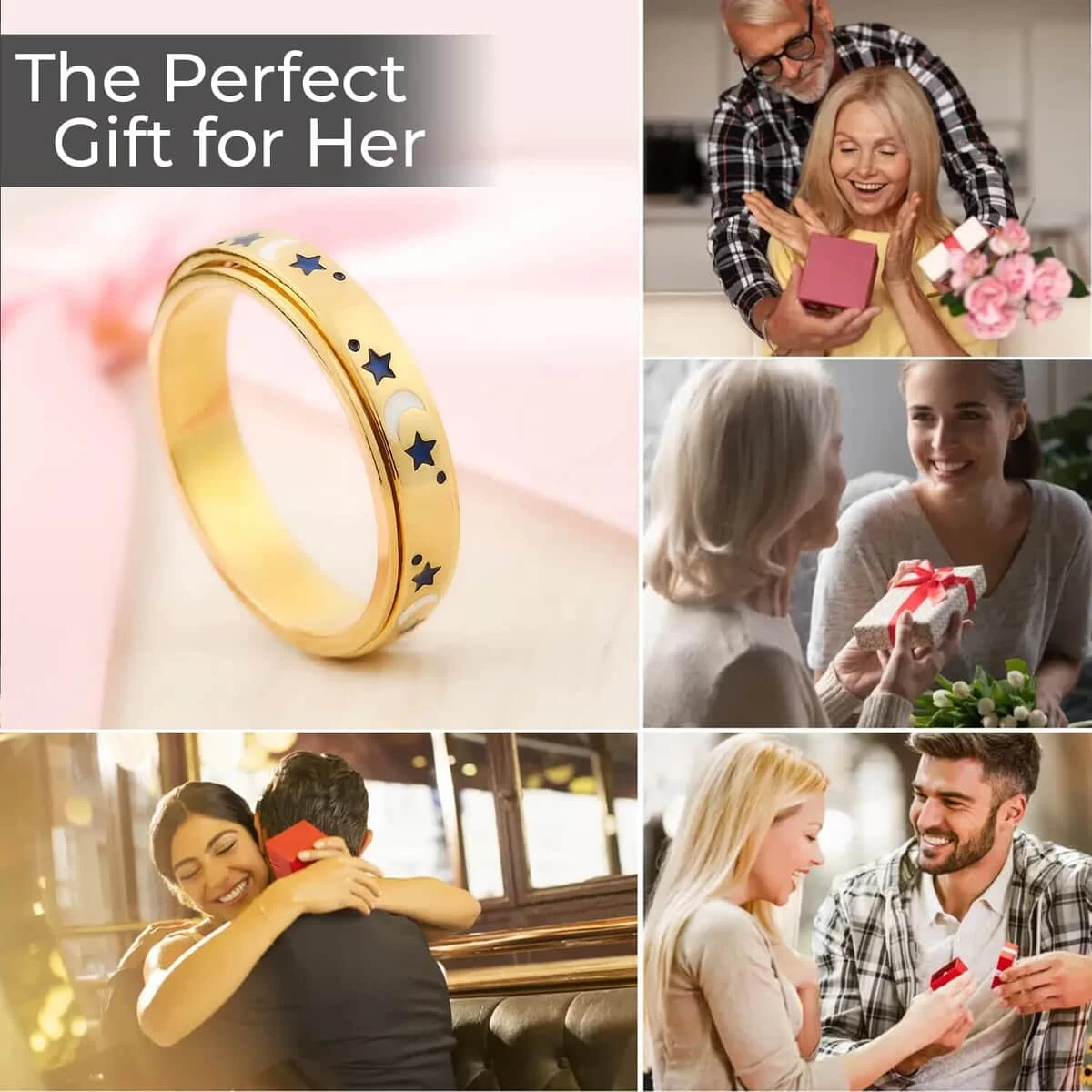 925 Sterling Silver Fidget Ring Spinner Ring Moon Star Anxiety Ring For Women Men Vermeil Yellow Gold Jewelry Birthday Gifts 7 925 Sterling Silver Fidget Ring Spinner Ring Moon Star Anxiety Ring For Women Men Vermeil Yellow Gold Jewelry Birthday Gifts - Image 5