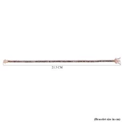Natural Champagne Diamond Tennis Bracelet In Vermeil Rose Gold Over Sterling Silver (8.00 In) 5.00 Ctw -Jewelry store 7785898 6
