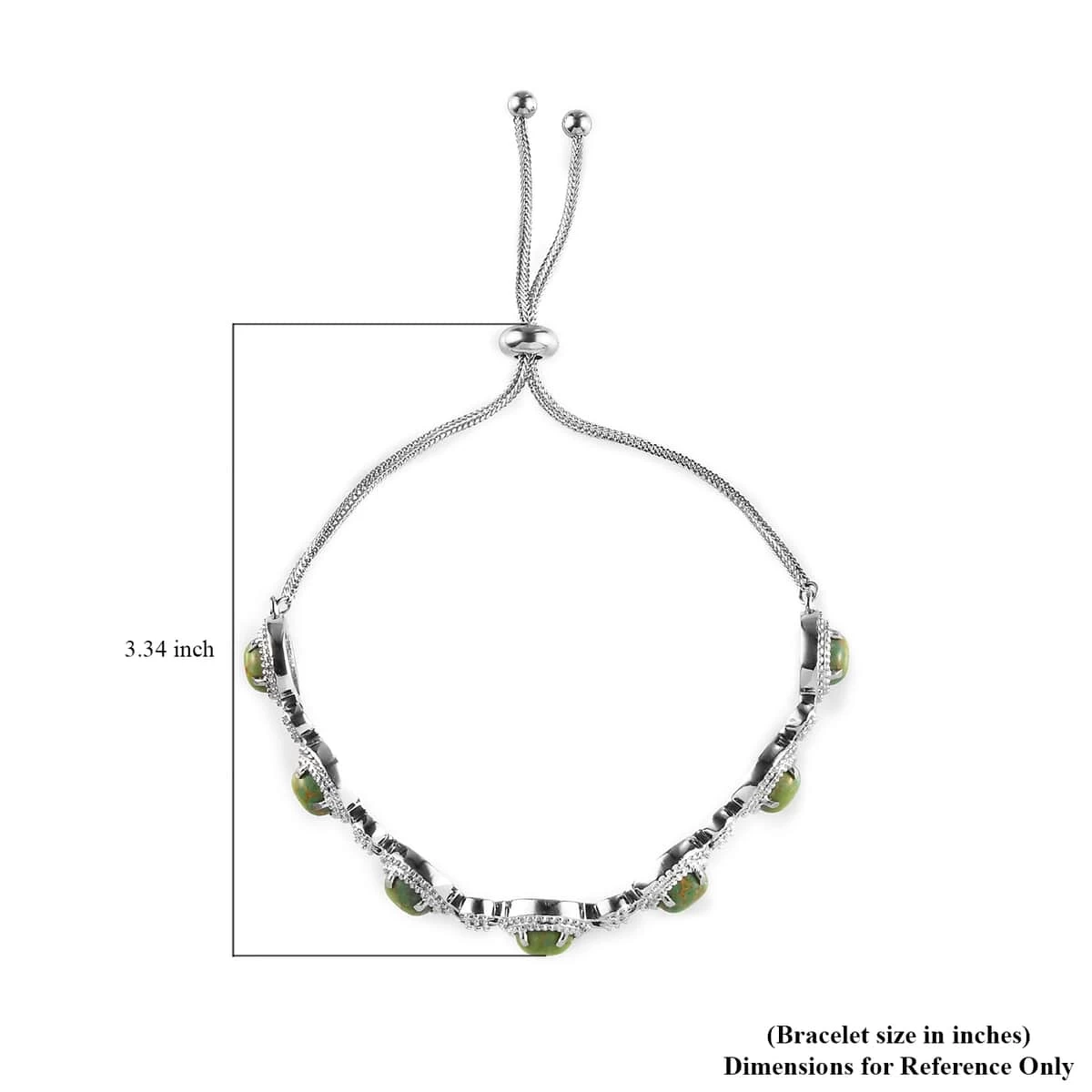 Mojave Green Turquoise Beaded Bolo Bracelet In Stainless Steel 5.40 Ctw 7 Mojave Green Turquoise Beaded Bolo Bracelet In Stainless Steel 5.40 Ctw - Image 5