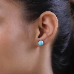 Luxoro 10K Rose Gold Sleeping Beauty Turquoise Solitaire Stud Earrings 7.10 Ctw 9 Luxoro 10K Rose Gold Sleeping Beauty Turquoise Solitaire Stud Earrings 7.10 Ctw -Jewelry store 7887347 2