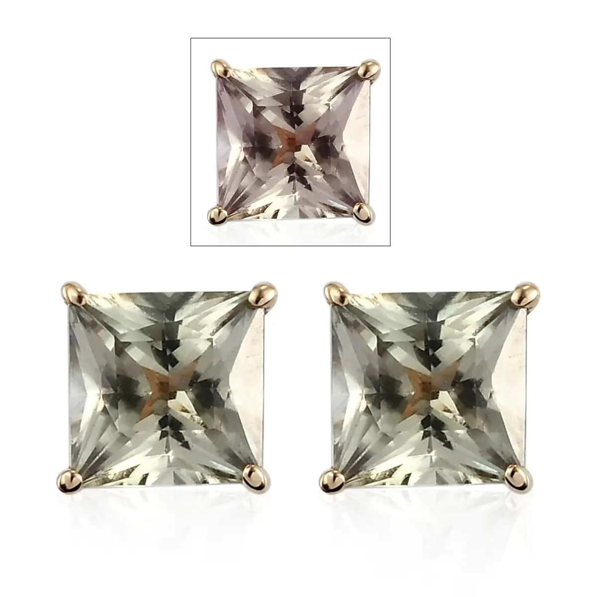 ILIANA 18K Yellow Gold AAA Princess Cut Turkizite Solitaire Stud Earrings 2.50 Ctw 3 ILIANA 18K Yellow Gold AAA Princess Cut Turkizite Solitaire Stud Earrings 2.50 Ctw