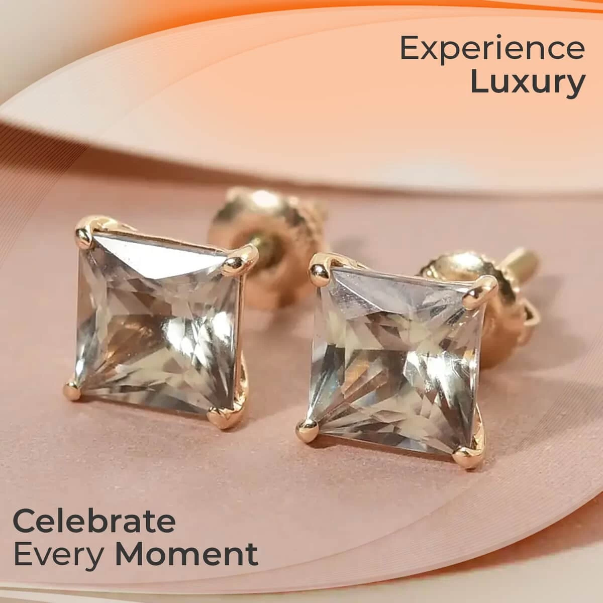 ILIANA 18K Yellow Gold AAA Princess Cut Turkizite Solitaire Stud Earrings 2.50 Ctw 4 ILIANA 18K Yellow Gold AAA Princess Cut Turkizite Solitaire Stud Earrings 2.50 Ctw - Image 2