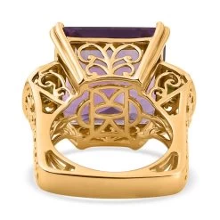 Rose De France Amethyst, Natural Chrome Diopside Ring In Vermeil YG Over Sterling Silver (8.55 G) 26.75 Ctw -Jewelry store 8733960 4