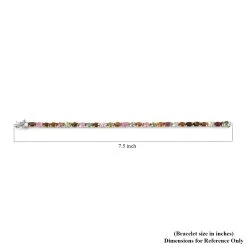Tourmaline Tennis Bracelet In Platinum Plated Sterling Silver, Multi Tourmaline Bracelet, Silver Tennis, Real Tourmaline Bracelet (7.25 In) 11.60 Ctw -Jewelry store 8834068 4