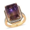 AAA Anahi Ametrine And White Zircon Halo Ring In Vermeil Yellow Gold Over Sterling Silver 13.15 Ctw -Jewelry store 8834911