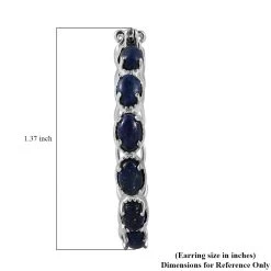 Karis Lapis Lazuli Hoop Earrings In Platinum Bond And Stainless Steel 6.85 Ctw -Jewelry store 8847019 6