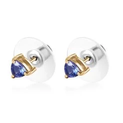 Tanzanite Solitaire Stud Earrings In 14K Yellow Gold Over Sterling Silver 0.65 Ctw -Jewelry store 8847446 3