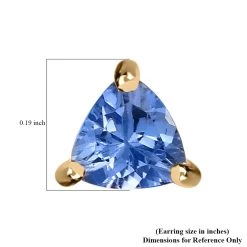 Tanzanite Solitaire Stud Earrings In 14K Yellow Gold Over Sterling Silver 0.65 Ctw -Jewelry store 8847446 4